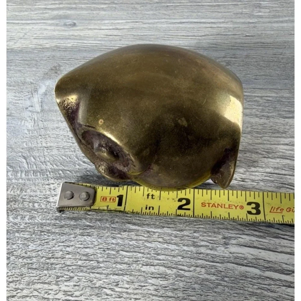 Small Vintage Brass Owl Figurine Paperweight 2.5